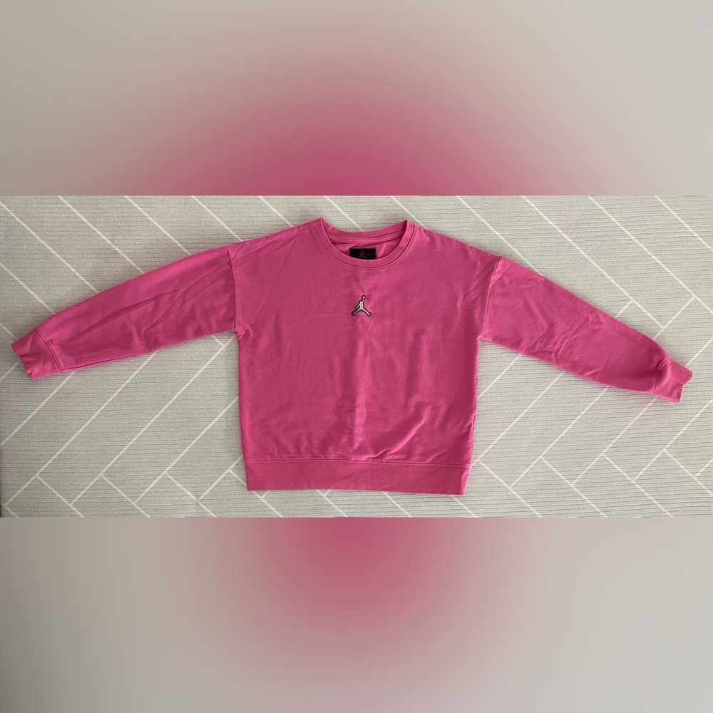 Jordan Pink Sweatshirt with Logo girl's size L(12-13Y)